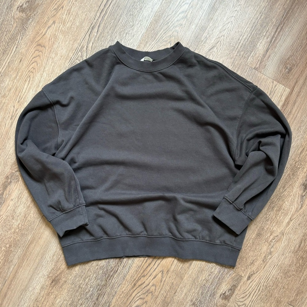 H&M Dark Grey Basic Crewneck Sweatshirt